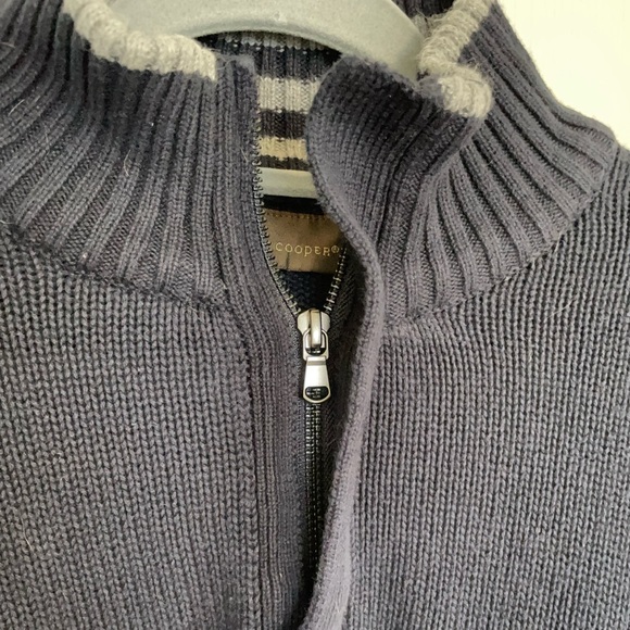 Sebastian Cooper Navy Blue Mock Neck Quarter Zip Heavyweight Knit Sweater XL - Picture 6 of 9